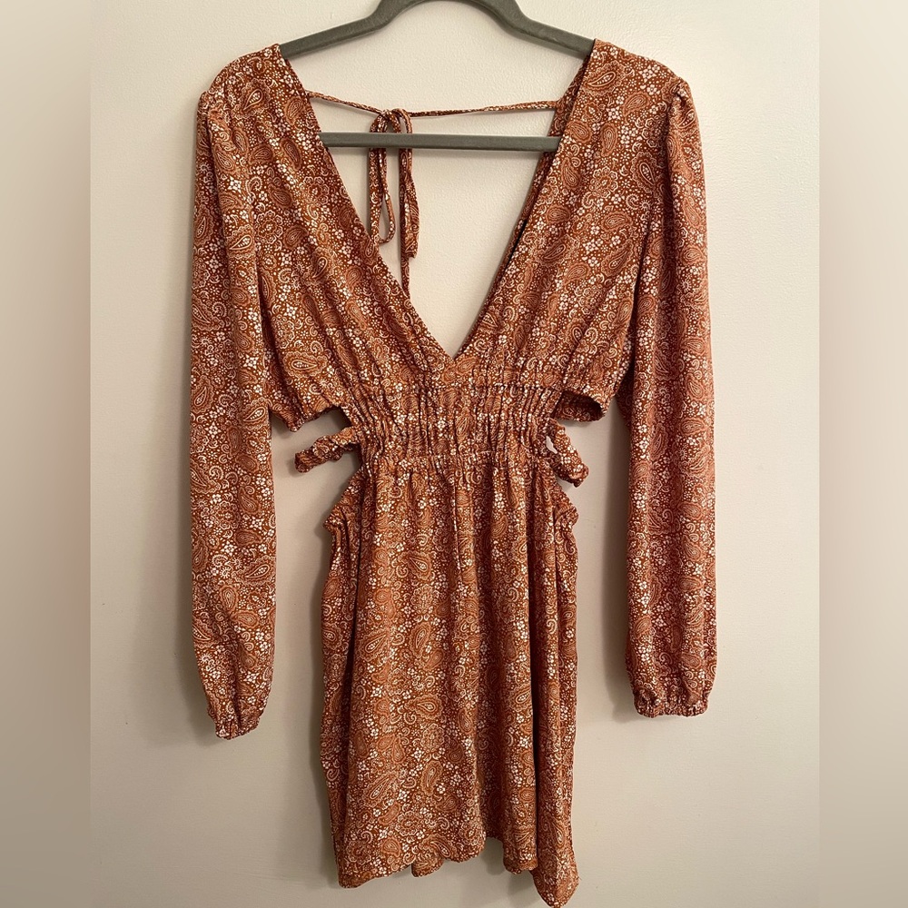Boho Paisley Long Sleeve Dress